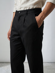 Black Modern Essential Men's Trousers