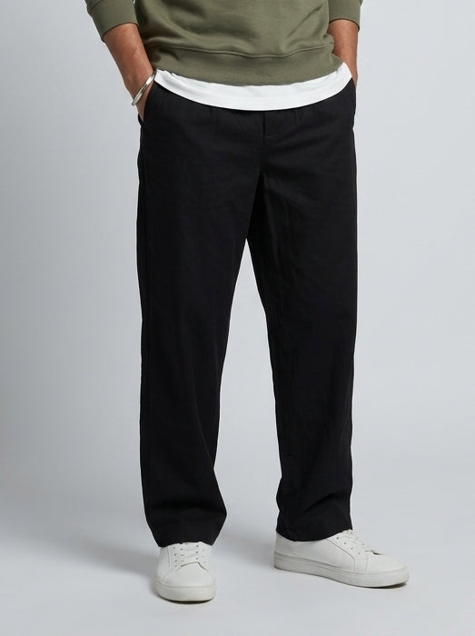 Black Modern Essential Men's Trousers