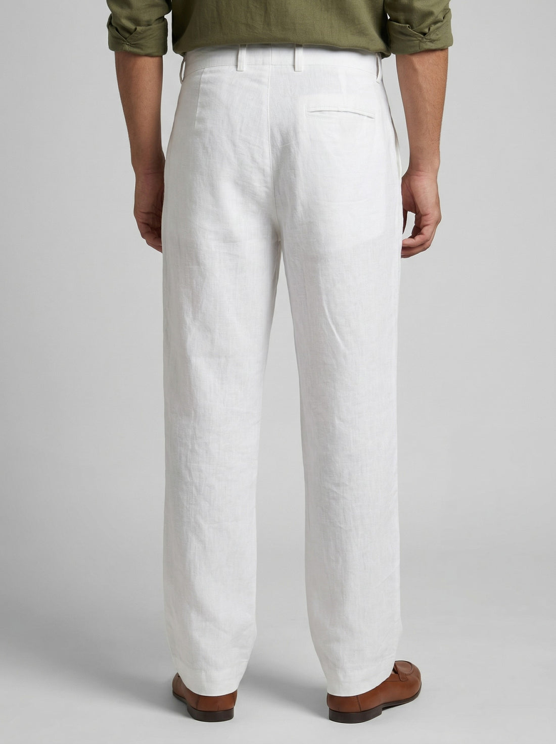 White Summer Ready Breathable Cotton Trousers for Men's