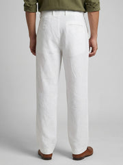 White Summer Ready Breathable Cotton Men's Trousers