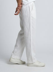 White Summer Ready Breathable Cotton Men's Trousers