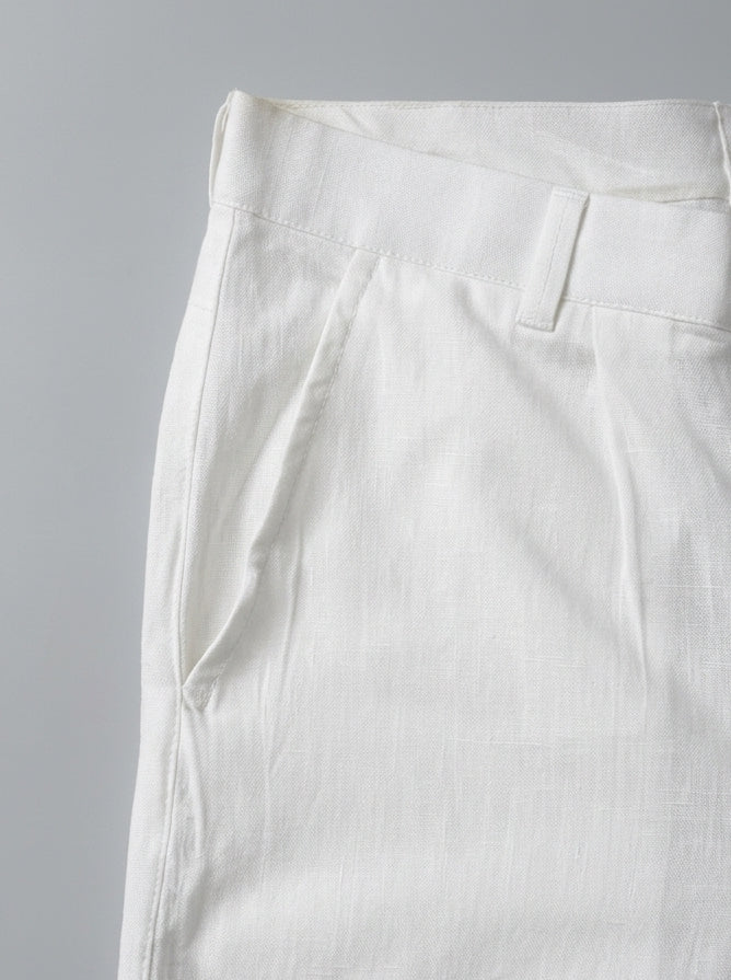 White Summer Ready Breathable Cotton Trousers for Men's