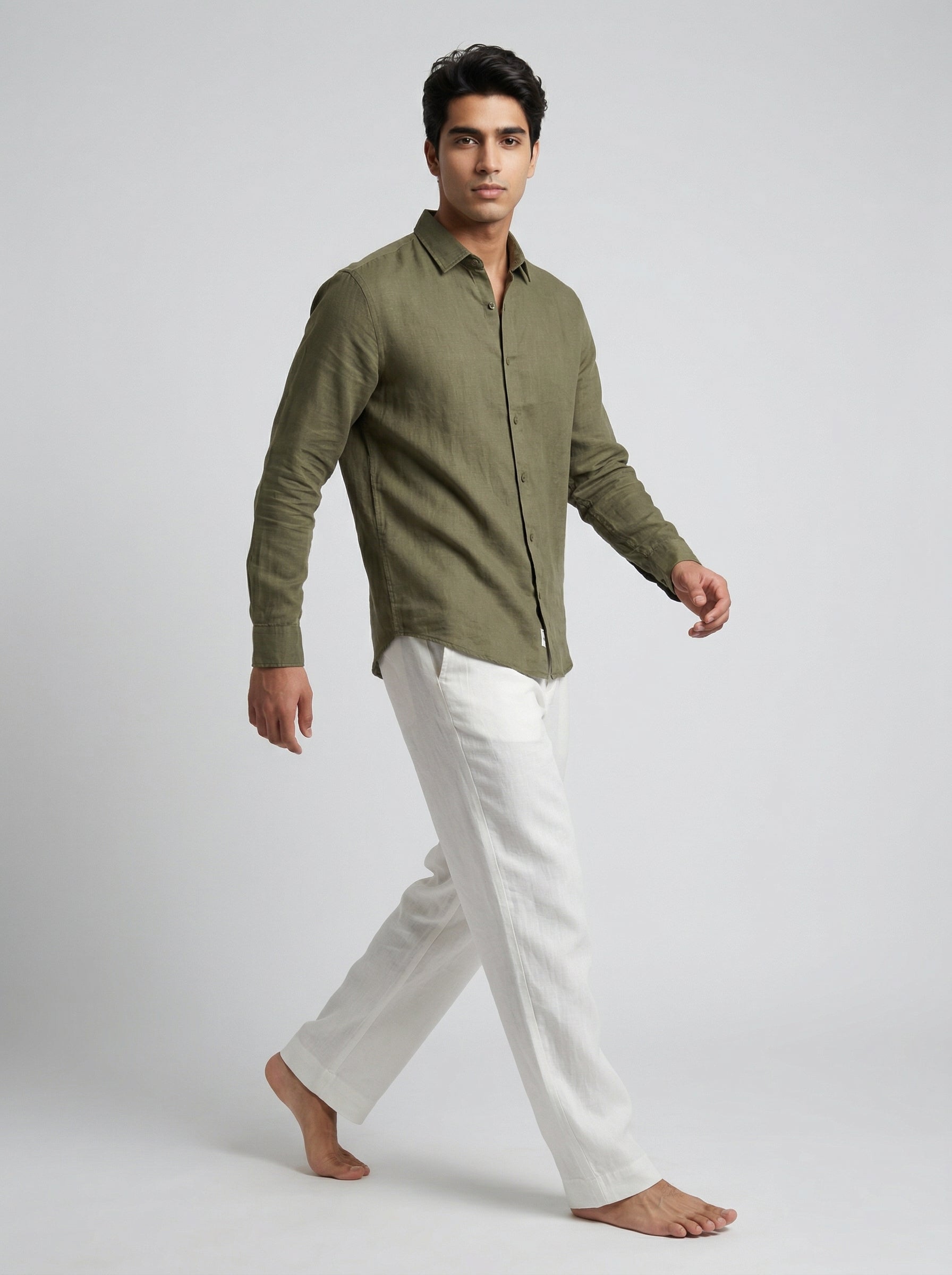 White Summer Ready Breathable Cotton Trousers for Men's