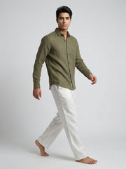 White Summer Ready Breathable Cotton Men's Trousers