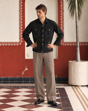 Black Linen Shirt Collar Solid Hunter Men's Shirt