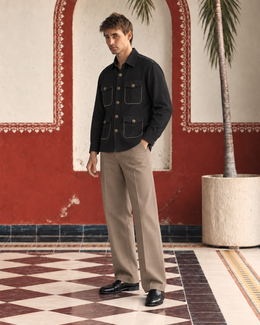 Black Linen Shirt Collar Solid Hunter Men's Shirt