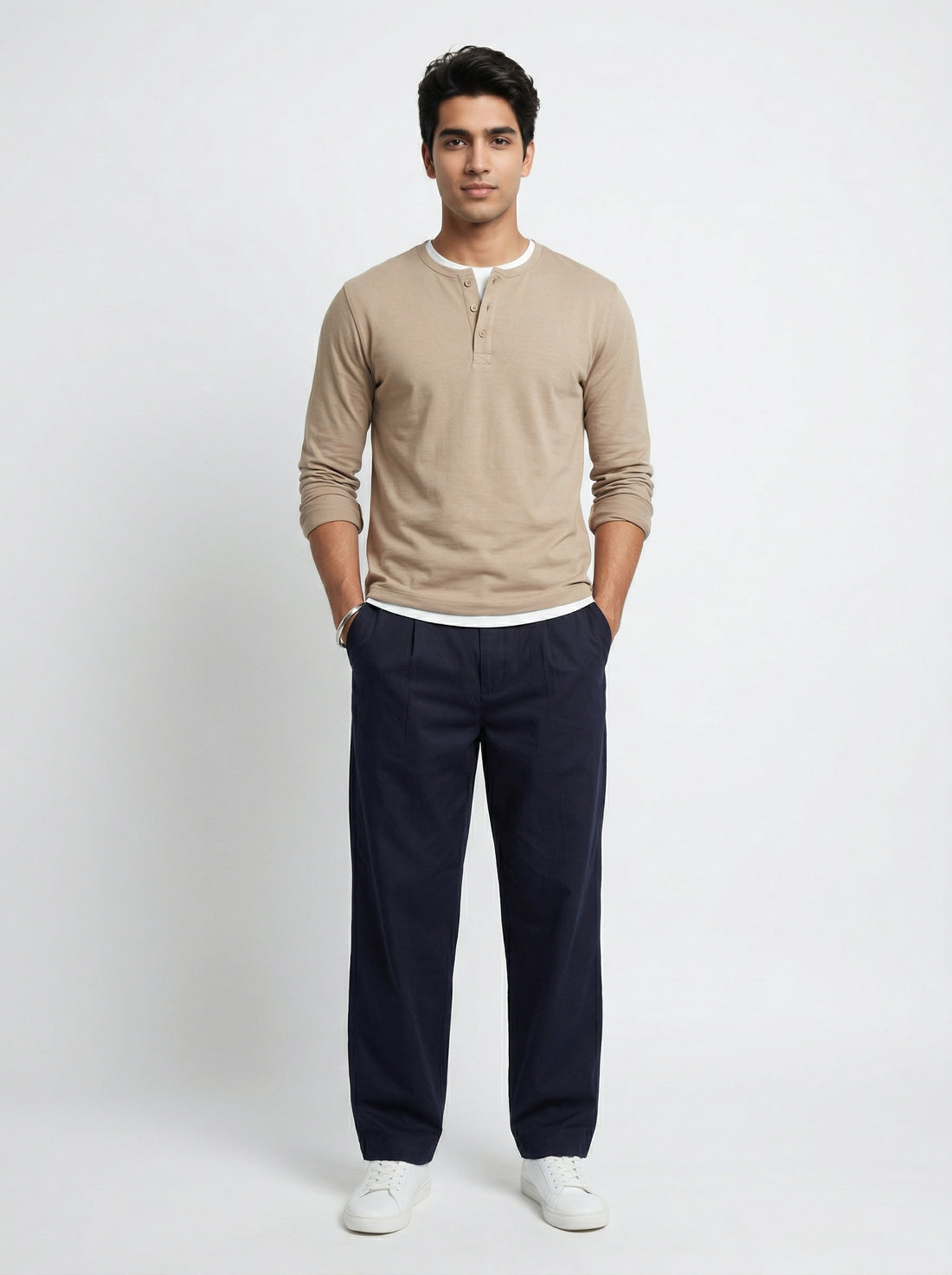 Navy Blue Solid Effortless Everyday Comfort Trousers For Men's