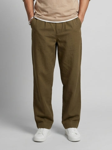 Brown Everyday Lightweight Relaxed Fit Pants For Men's
