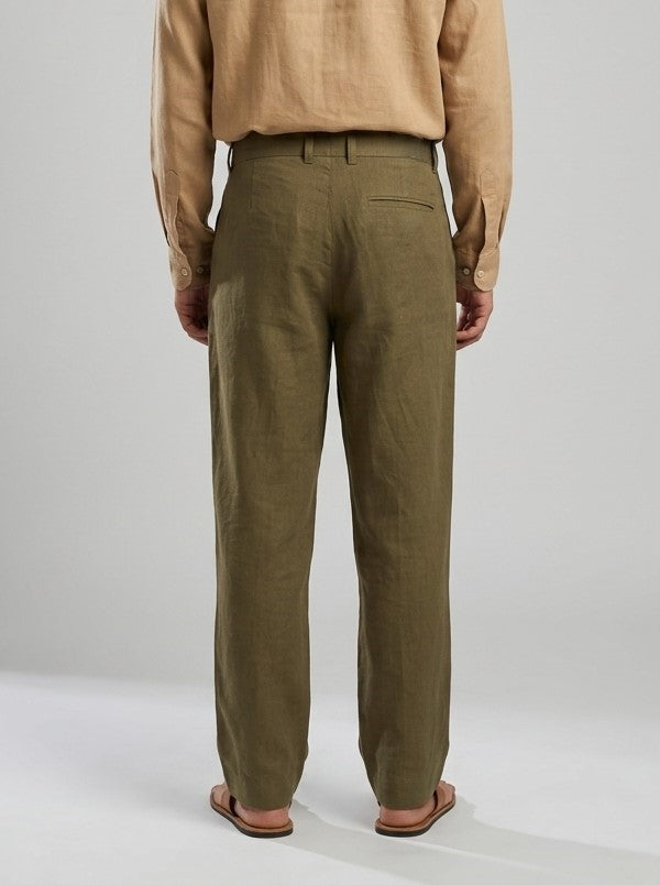 Brown Everyday Lightweight Relaxed Fit Pants For Men's