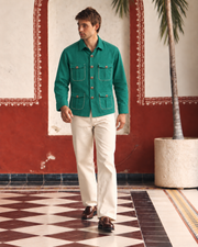Teal Green Linen Shirt Collar Solid Hunter Men's Shirt
