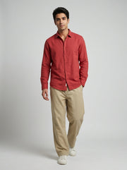 Beige Essential Wide-Leg Summer Men's Trousers