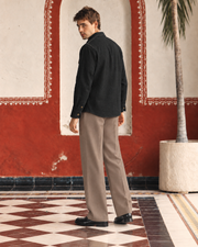 Black Linen Shirt Collar Solid Hunter Men's Shirt