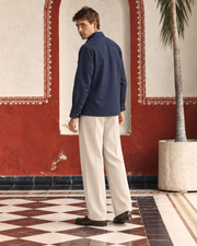 Denim Blue Linen Shirt Collar Solid Hunter Men's Shirt