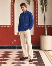Royal Linen Blue Shirt Collar Solid Hunter Men's Shirt