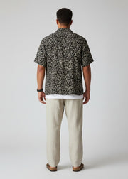 Black Abstract Print Pure Cotton Men's Shirt