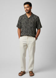 Black Abstract Print Pure Cotton Men's Shirt