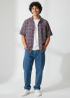 Maroon Spread Collar Ethnic Motifs Pure Cotton Men's Shirt