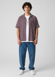 Maroon Spread Collar Ethnic Motifs Pure Cotton Men's Shirt