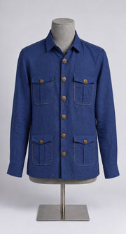 Royal Linen Blue Shirt Collar Solid Hunter Men's Shirt