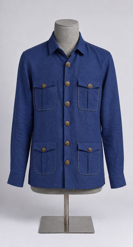 Royal Linen Blue Shirt Collar Solid Hunter Men's Shirt