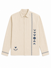Printed Full Sleeve Shirt with Minimal Ethnic Motifs