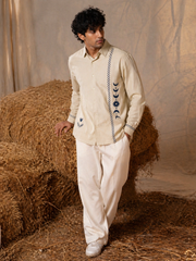 Printed Full Sleeve Shirt with Minimal Ethnic Motifs
