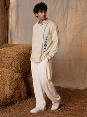 Printed Full Sleeve Shirt with Minimal Ethnic Motifs